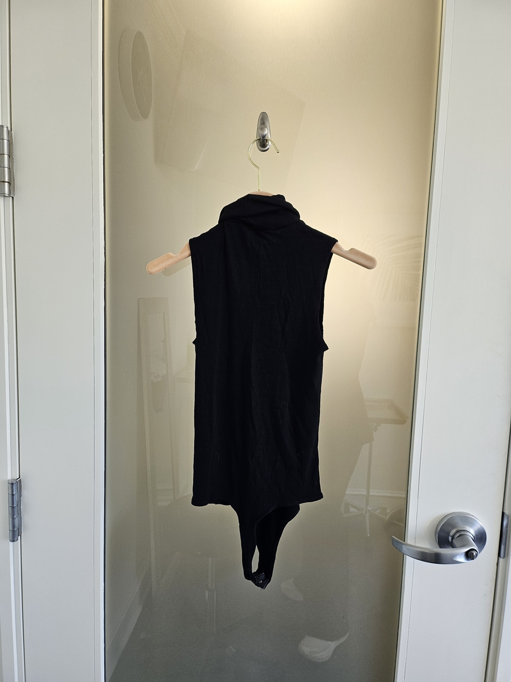 INTERMIX Black Sleeveless Turtleneck Bodysuit - Picture 3 of 4